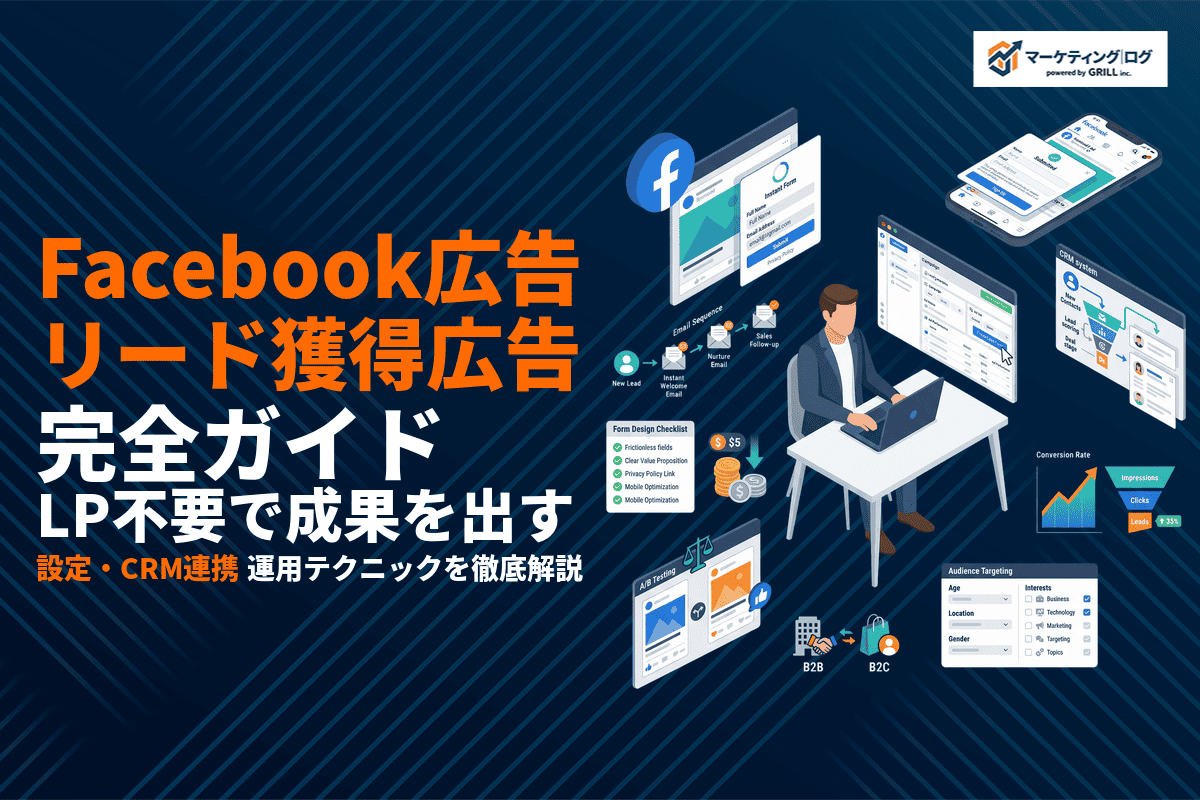 Facebookのリード獲得広告完全ガイド！設定方法・メリット・CRM連携・運用テクニックまで！