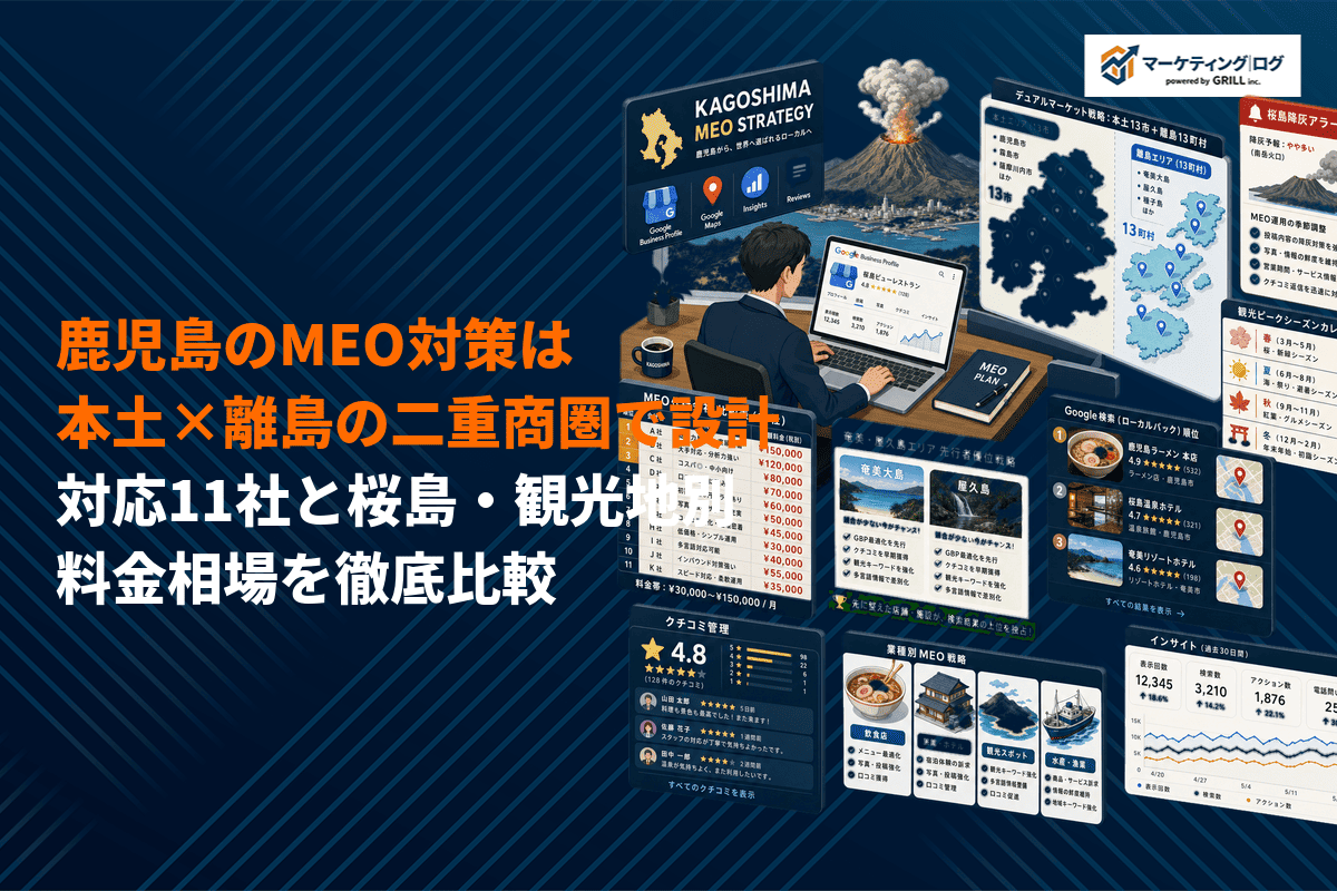鹿児島県のMEO対策は商圏設計が鍵！おすすめ11社と桜島・観光地別の料金相場を比較