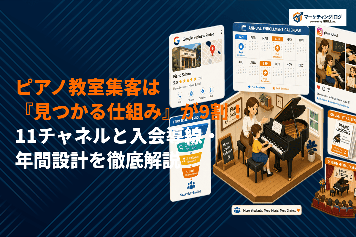 ピアノ教室の集客は『見つかる仕組み』が9割！11チャネルと入会導線・年間設計を解説