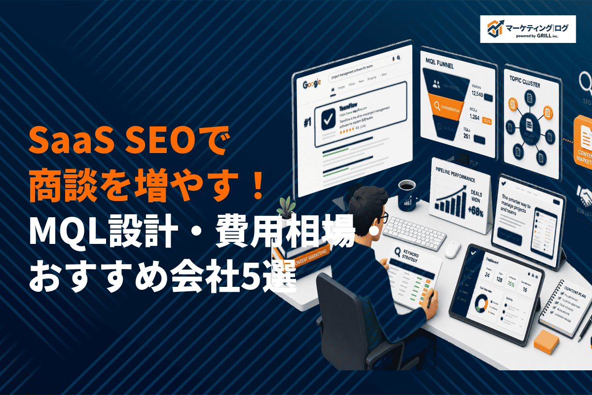 SaaS企業がSEO対策で商談を増やす完全ガイド！MQL設計・費用相場・おすすめ会社5選！