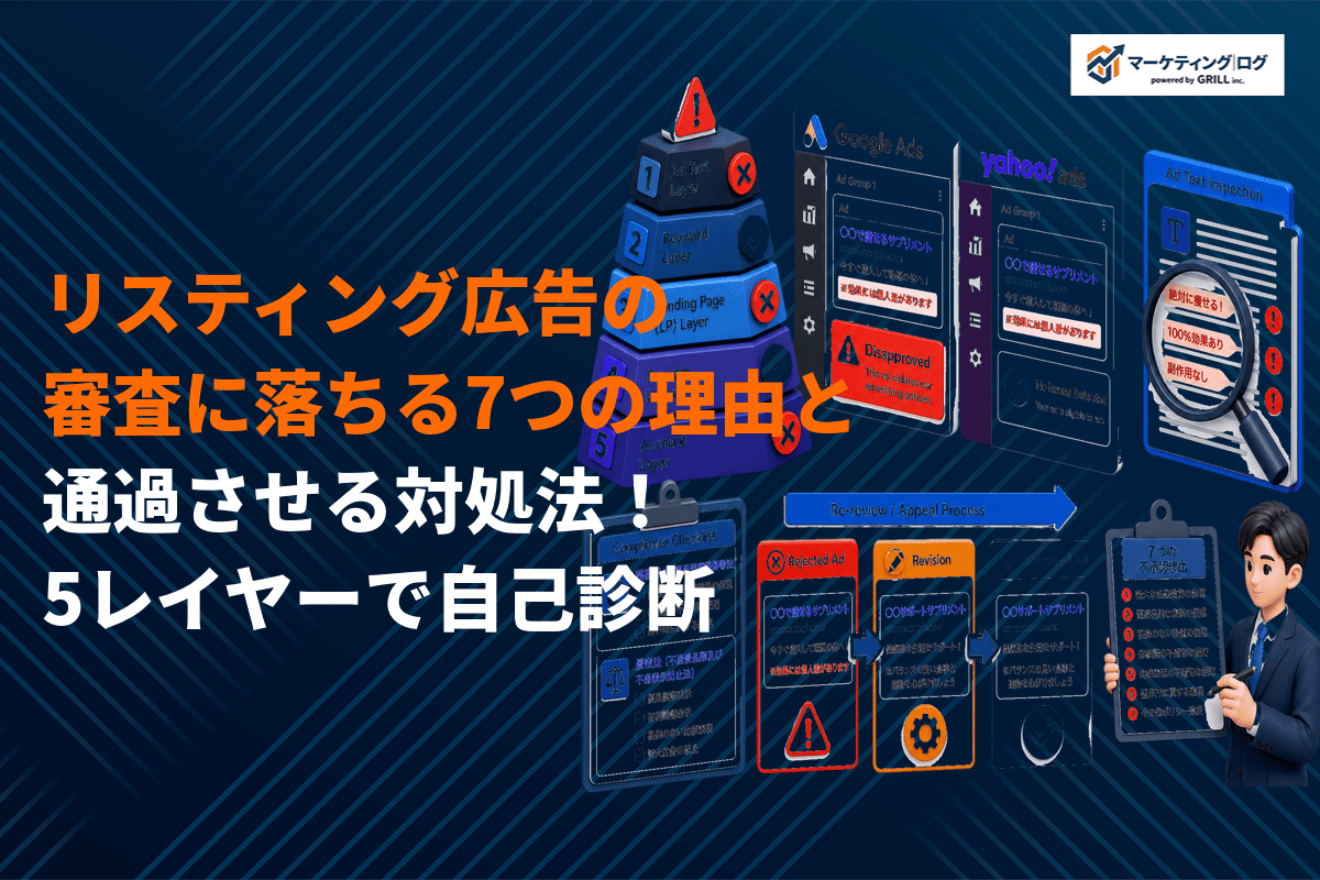 リスティング広告で審査に落ちる7つの理由と通過させる対処方法！レイヤー別の自己診断まで！