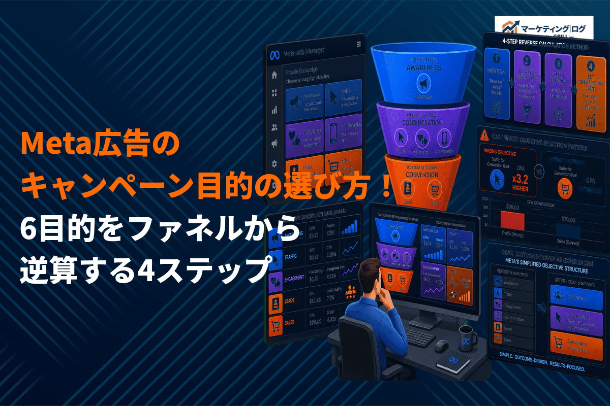 Meta広告でのキャンペーンの目的の選び方！6つの目的をファネルから逆算する4ステップ！