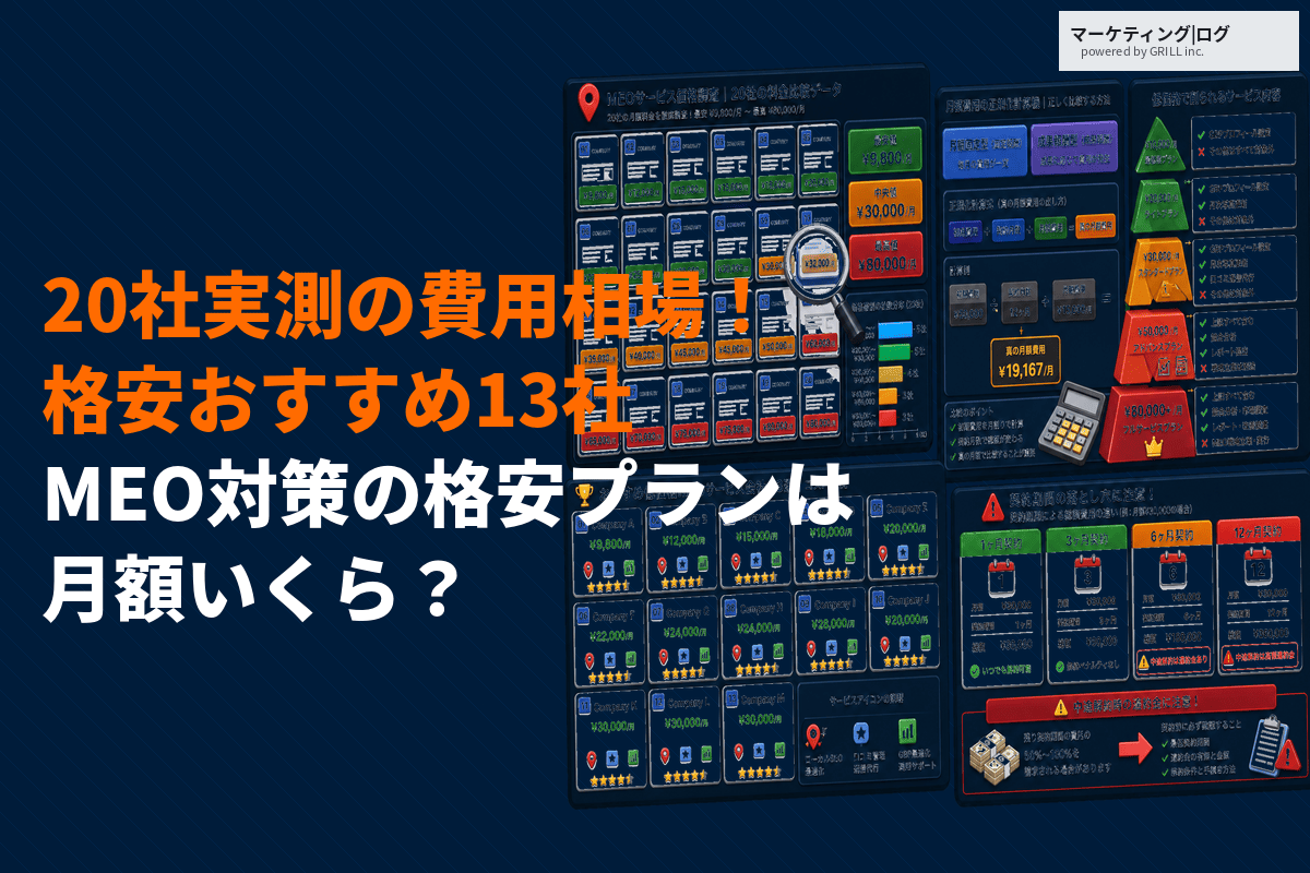 格安でできるMEO対策の月額目安はいくら？費用相場と低価格でできるおすすめ13社を比較！