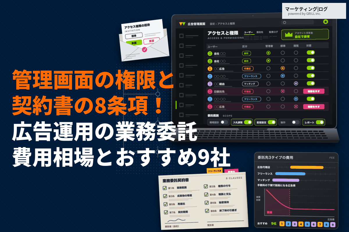広告運用を業務委託する費用相場とおすすめ9社！契約書で注意すべき8条項まで解説！