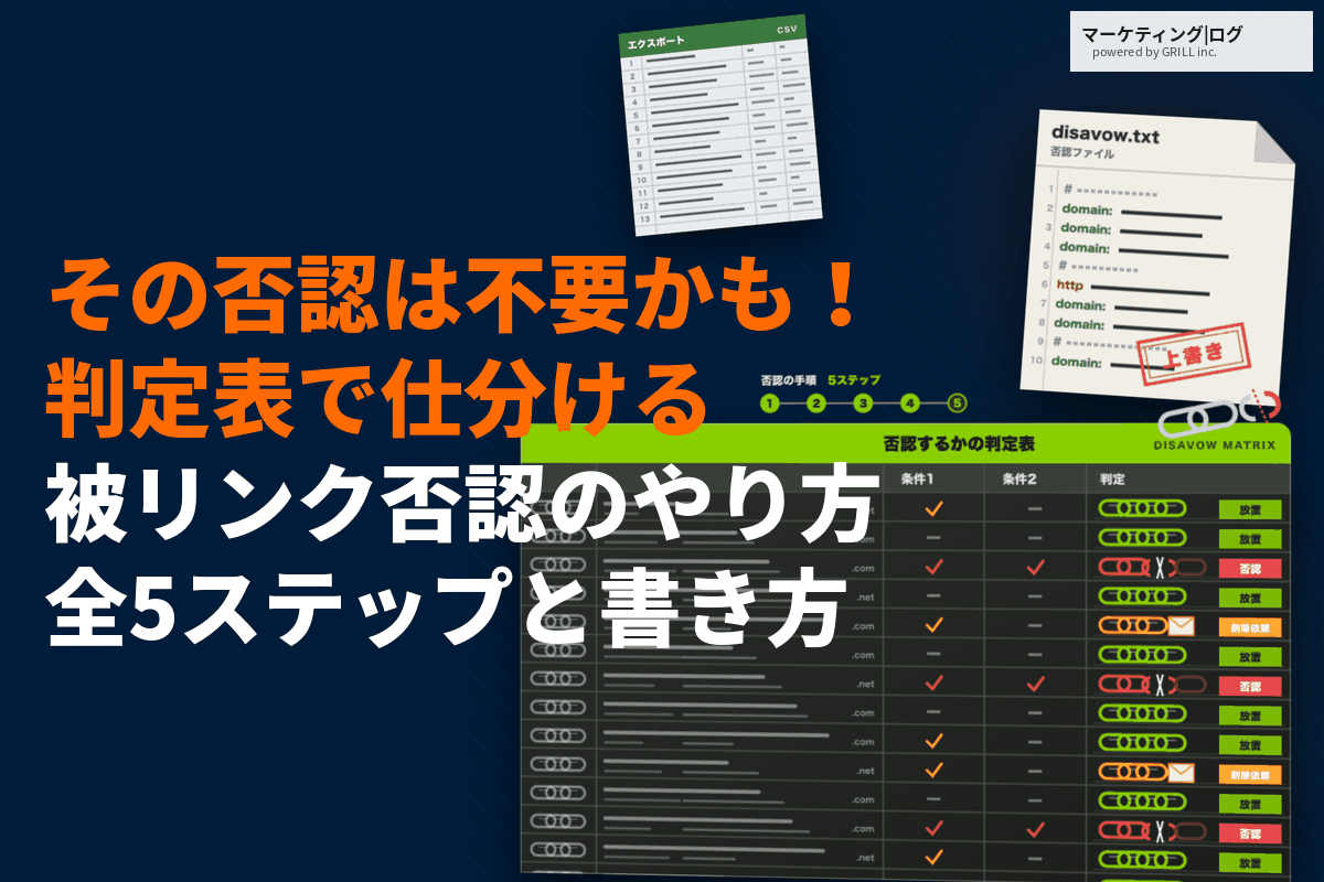 被リンク否認のやり方5ステップ！否認しなくていいリンクがわかる判定表と書き方も解説