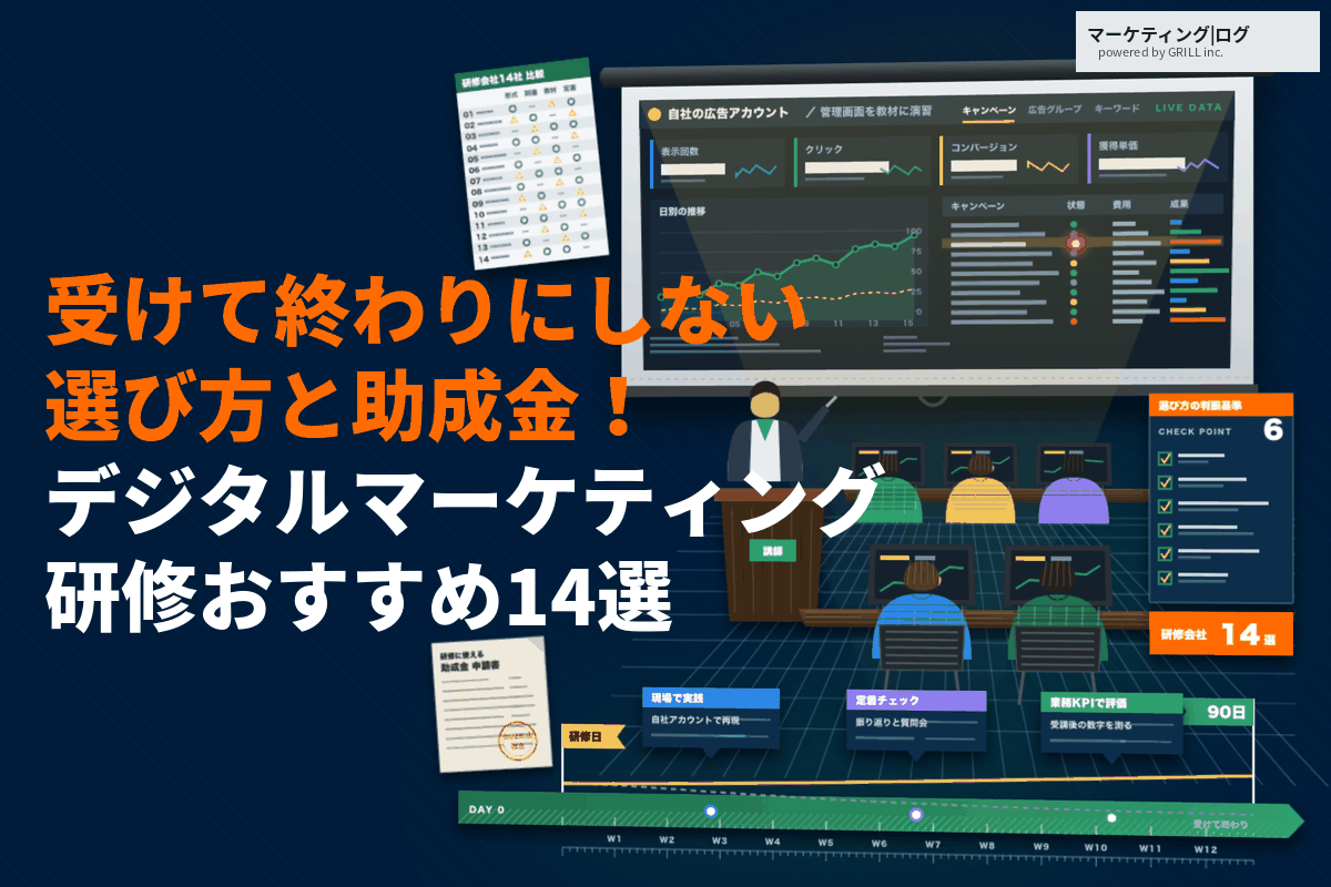 デジタルマーケティング研修のおすすめ14選！受けて終わりにしない選び方と助成金の活用方法！