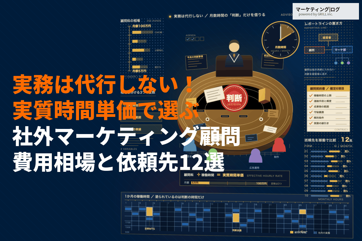 マーケティング顧問とは？費用相場とおすすめ会社12選！稼働時間で見る選び方を徹底比較