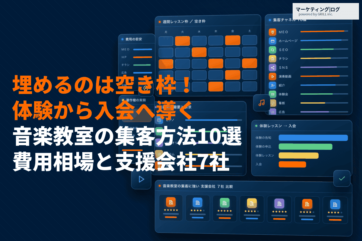 音楽教室がやるべき集客方法10選！空きレッスン枠を埋める生徒募集と費用の目安とは？